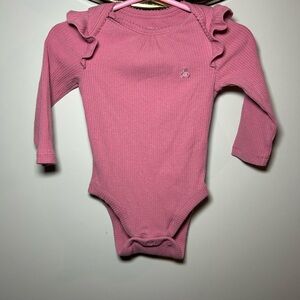 6 for $10 Pink Ruffled Long Sleeve Baby Onesie
